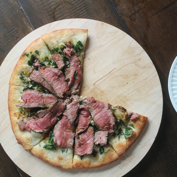 Steak and Blue Cheese Pizza