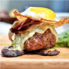 Sweet Potato Toast Burger with Fried Duck Eggs