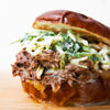 Shredded Barbecue Beef Sandwiches with Broccoli Slaw
