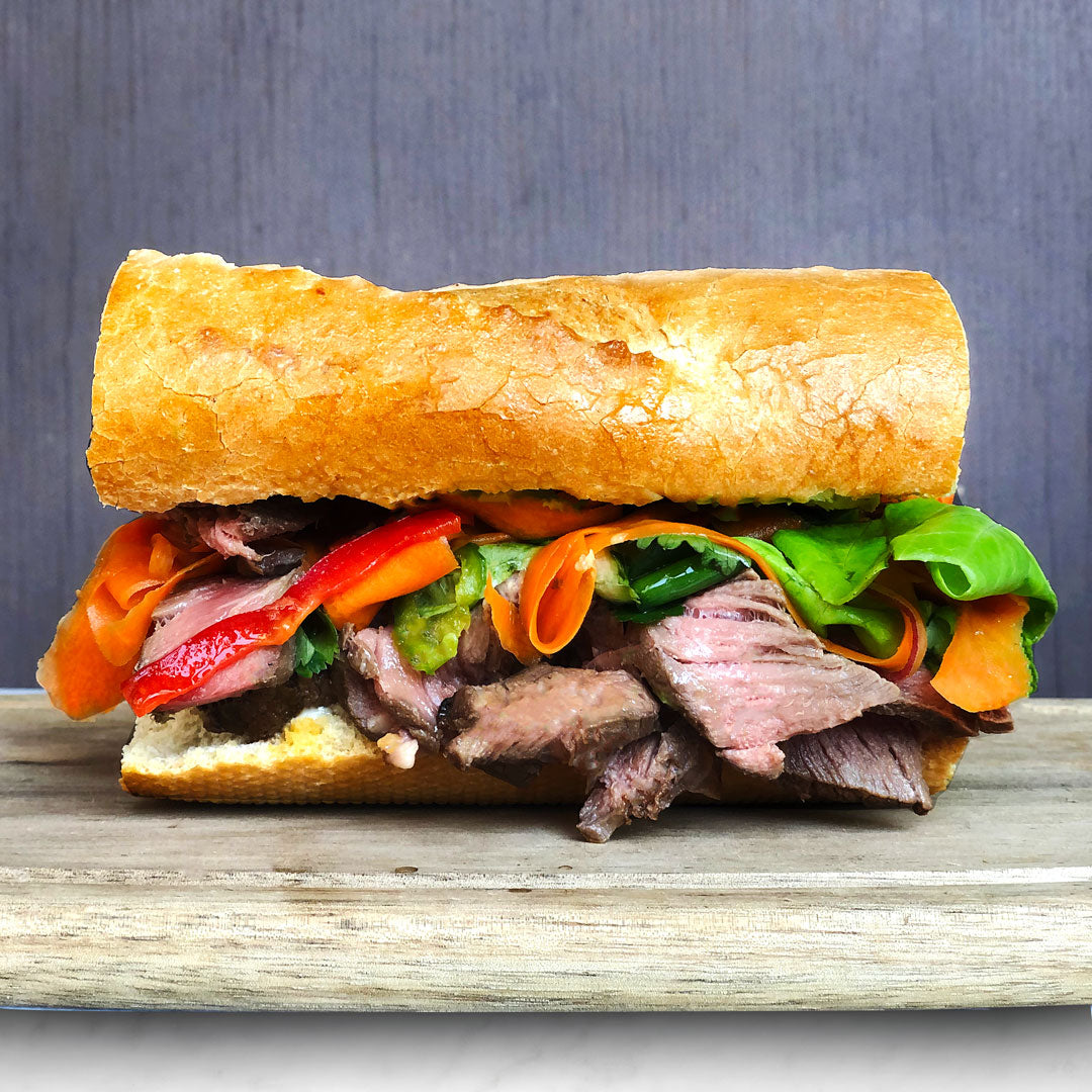 Vietnamese Bánh mì Sandwiches with Ribeye Steak