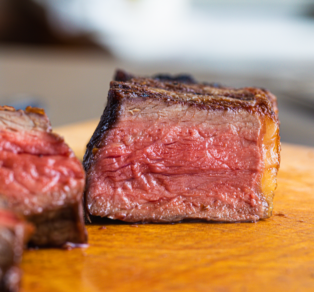 Cooked steak; steak temperature