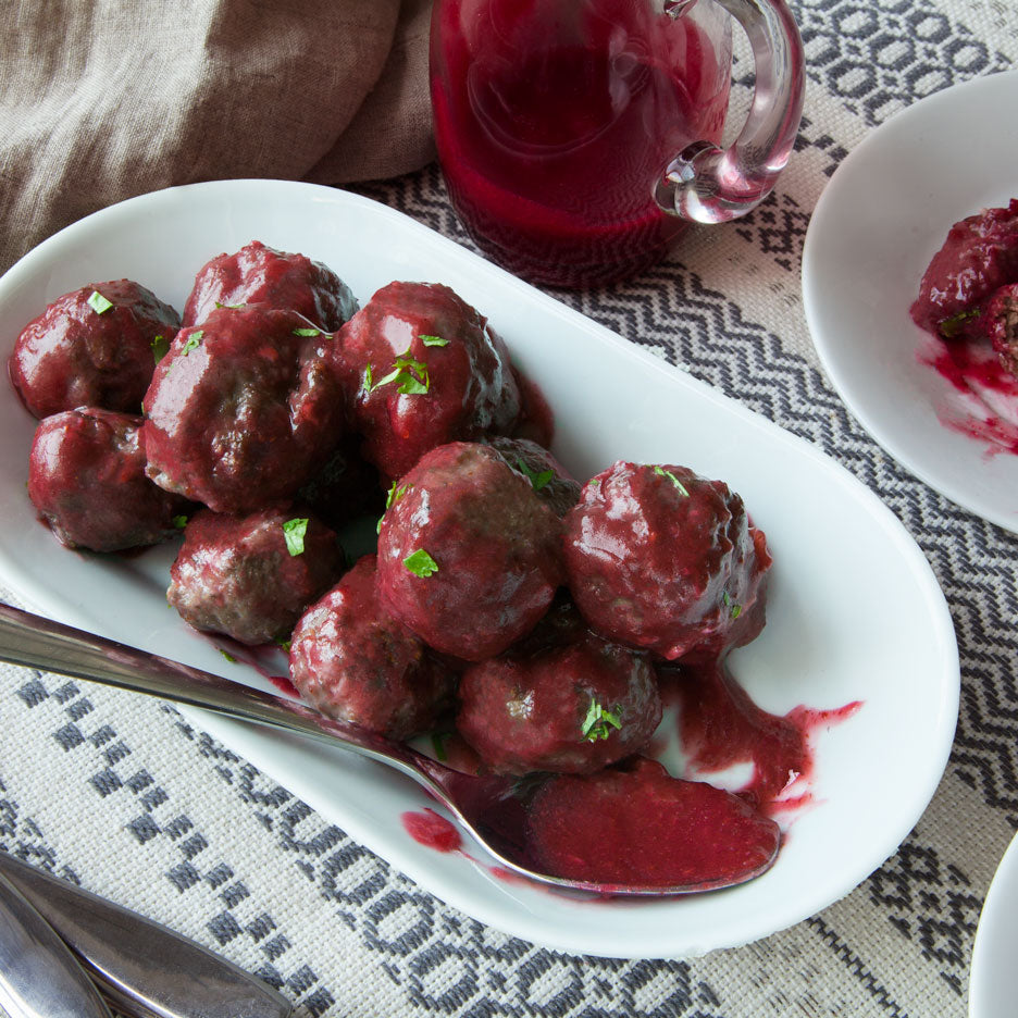 Brie Stuffed Cranberry Meatballs