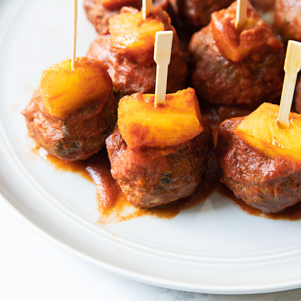Whole30 Pineapple BBQ Meatballs in an Air Fryer