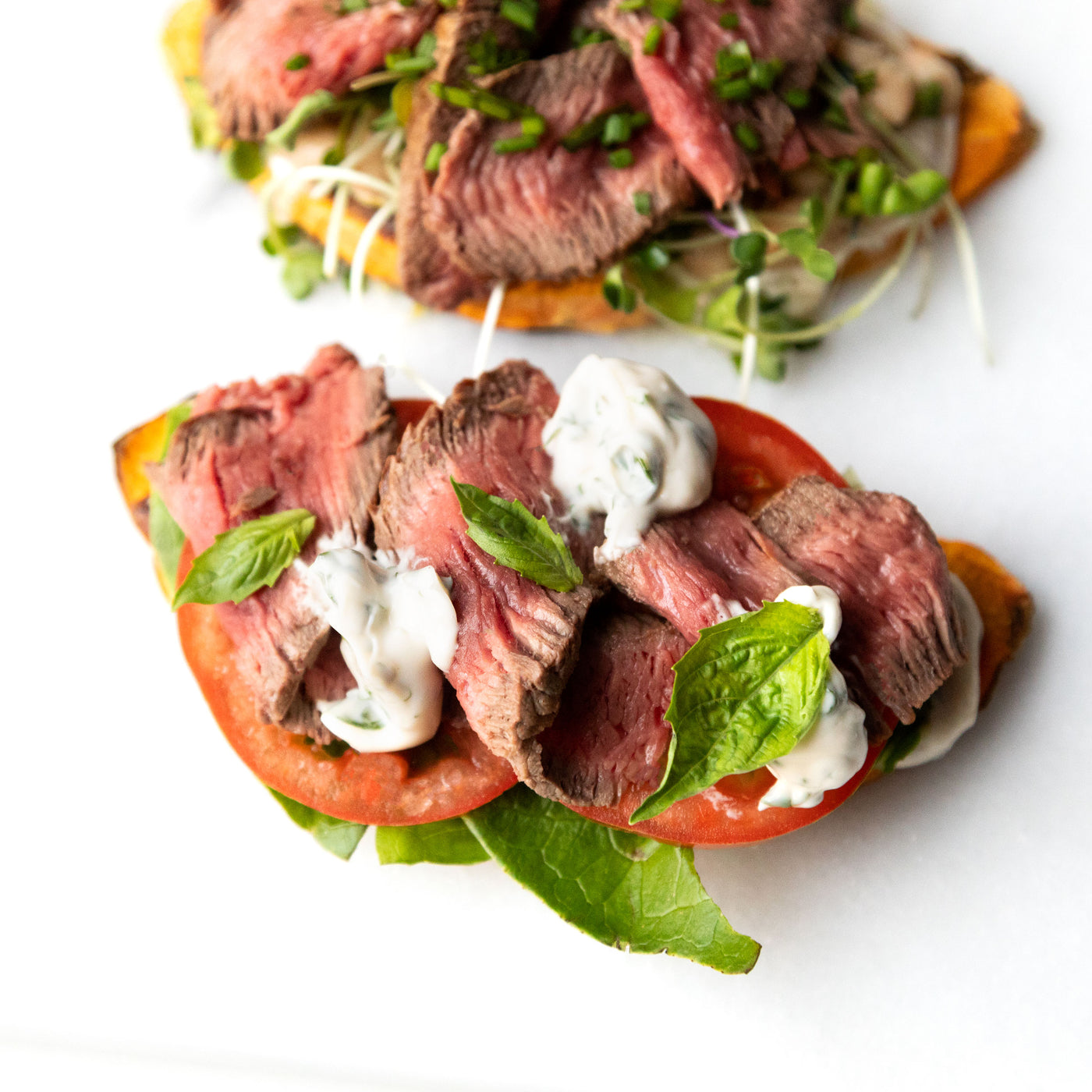 B(eef)LT Sweet Potato Toast with Top Sirloin