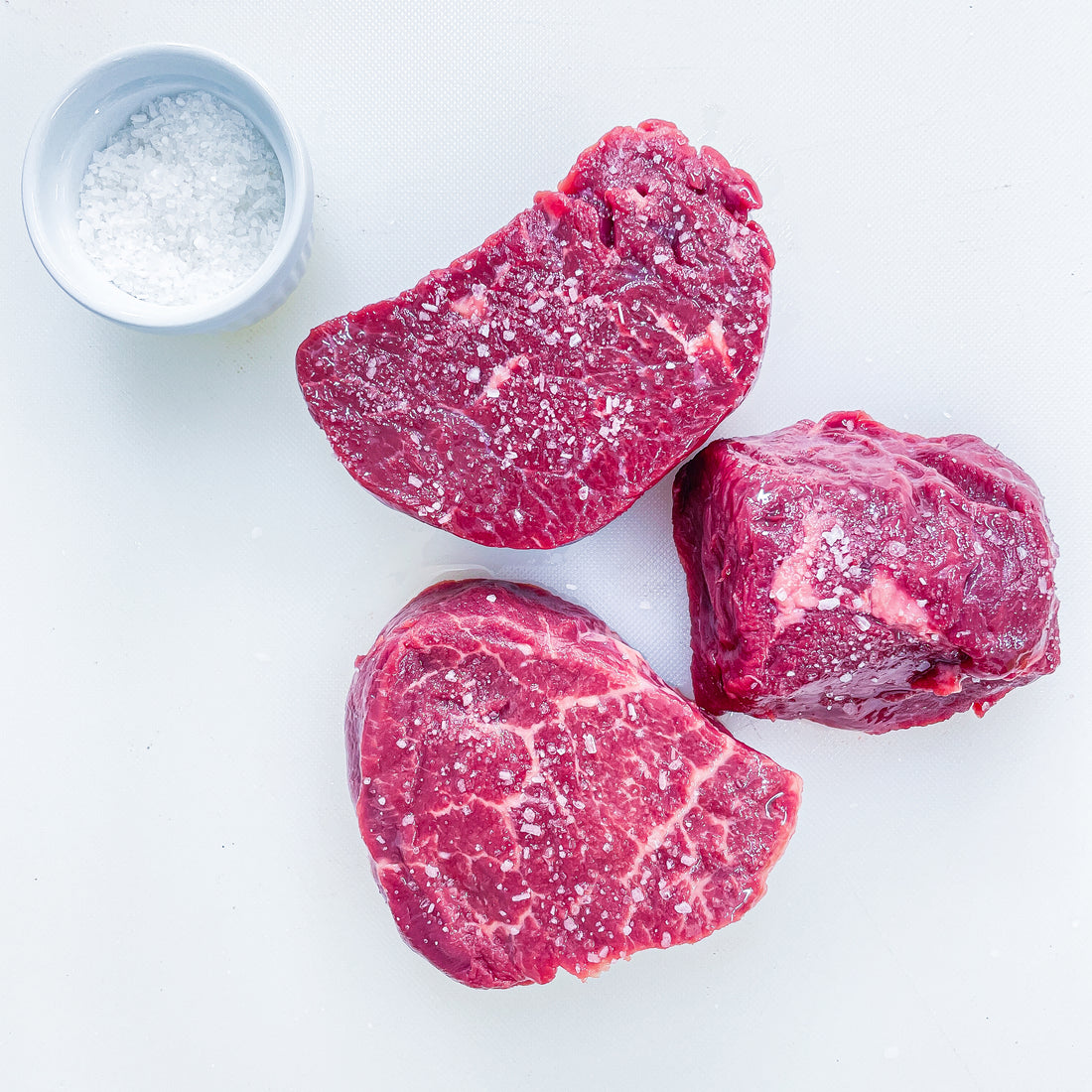 Salted petite sirloins 