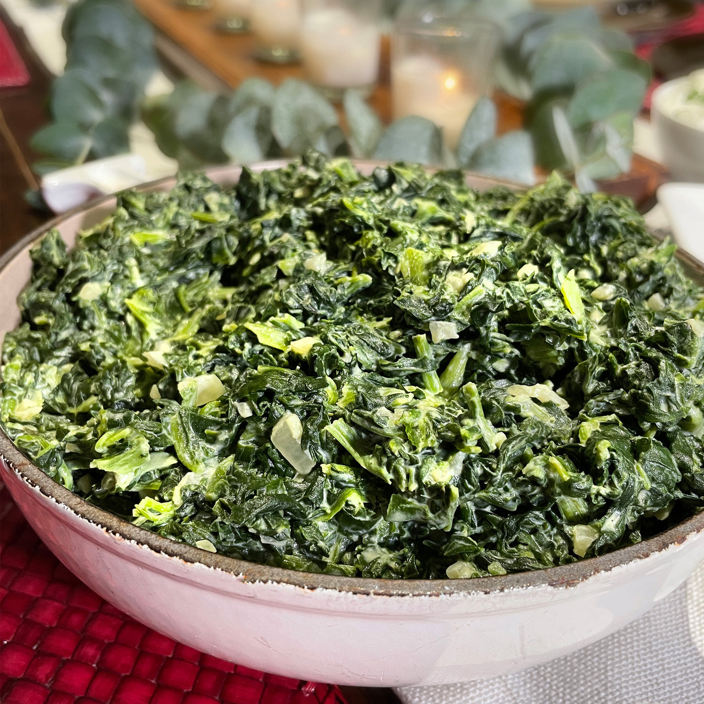 Creamed Spinach with Steak