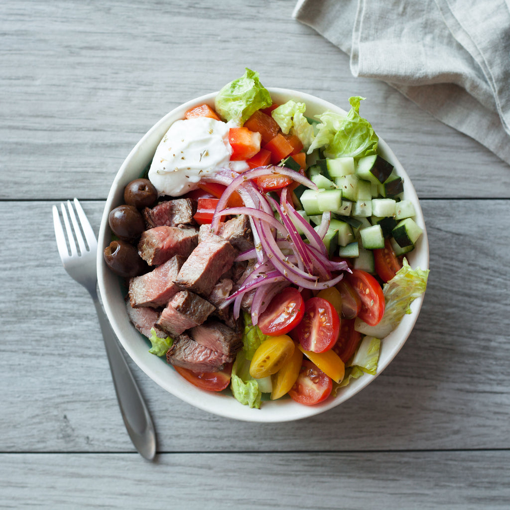 Greek Steak Salad with Top Sirloin