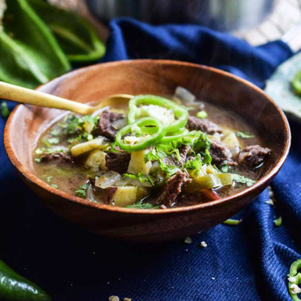 Green Chili Pepper & Beef Stew