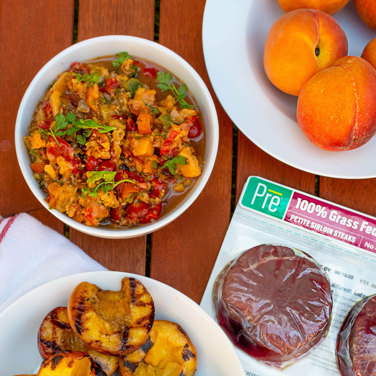 Grilled Peach Salsa with Petite Sirloin Steak