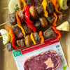 Grilled Ribeye With Vegetable Kabobs