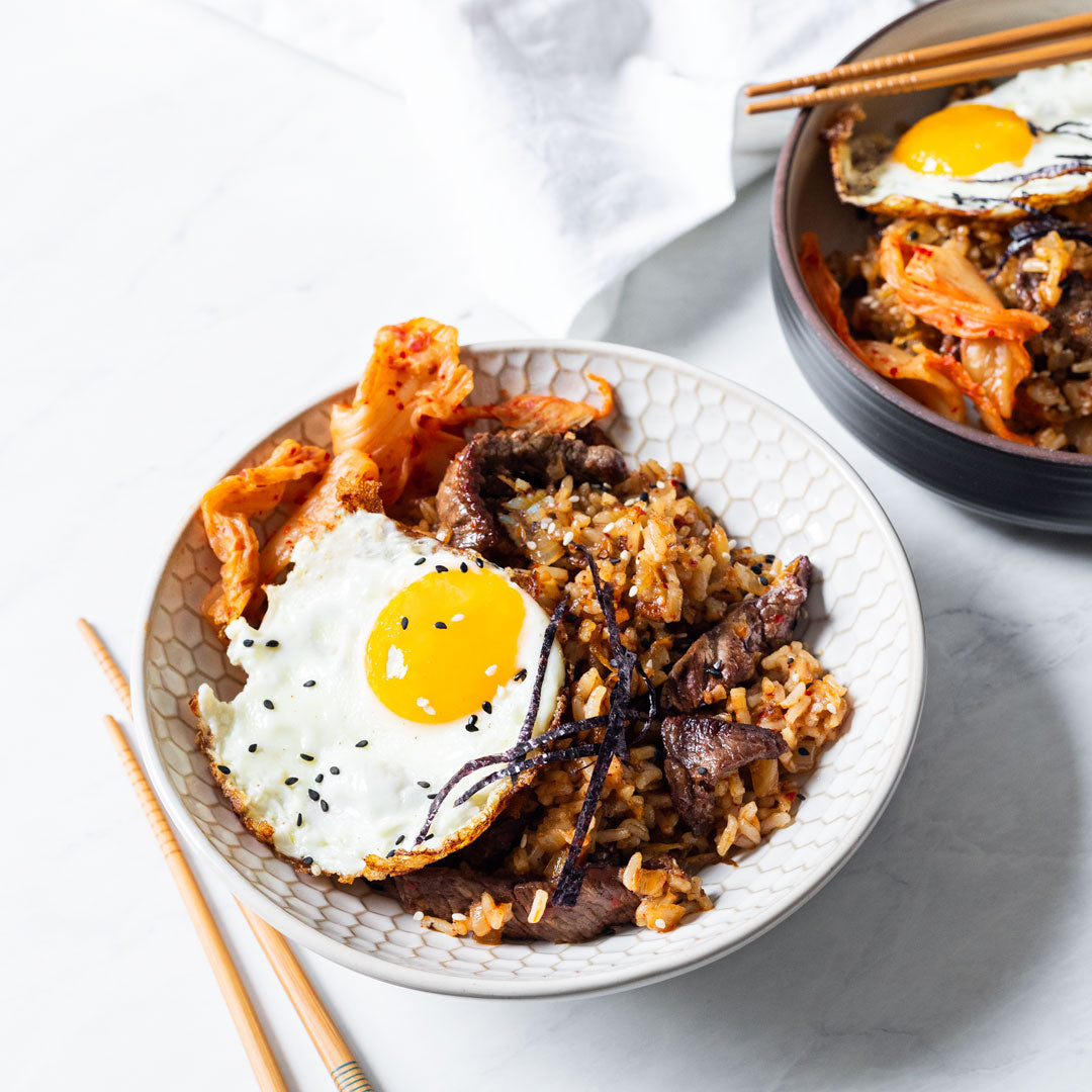 Kimchi Fried Rice with Top Sirloin Steak