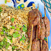 Beef Kofta Skewers With Thai Noodle Salad and Peanut Dipping Sauce