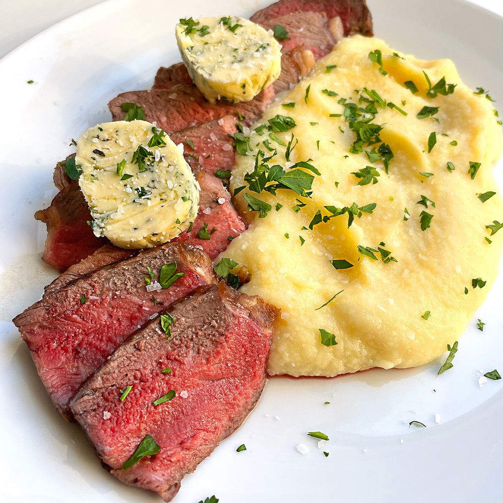 Sirloin Steak with  Maître  de Hotel Compound Butter