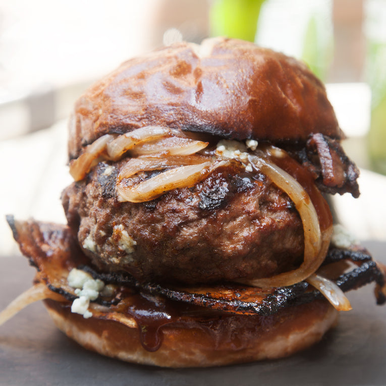 Blue Cheese Stuffed BBQ Bacon Burger