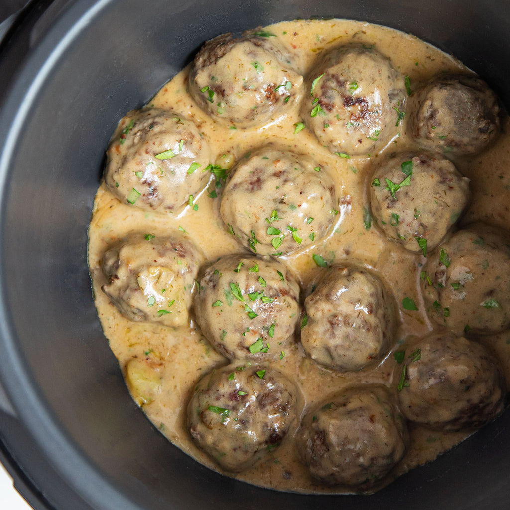 Instant Pot Swedish Meatballs with Dill Potatoes
