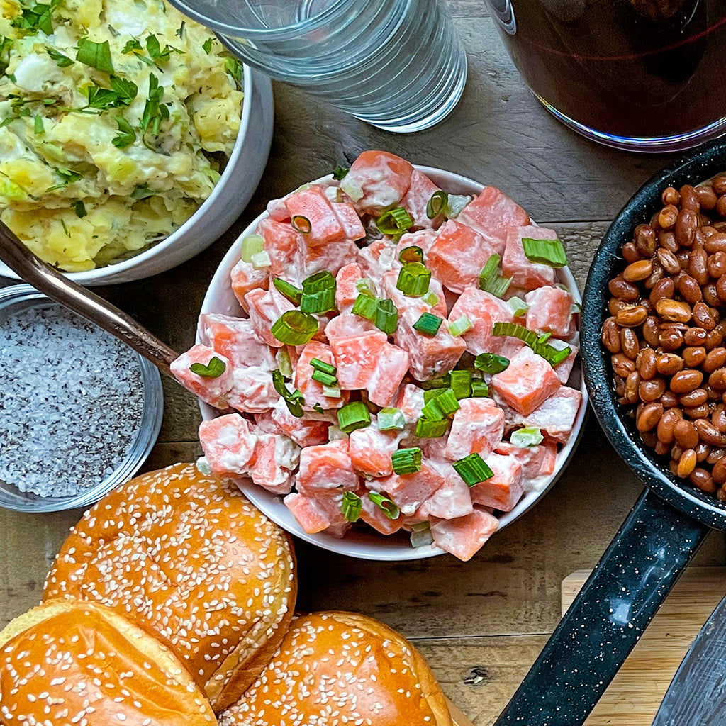 Smoked BBQ Brisket with Sweet Potato Salad