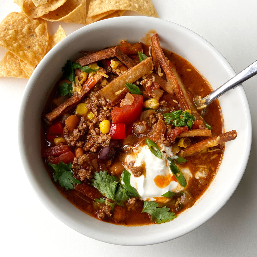 Easy Taco Soup Tex-Mex meal ready in 30 minutes