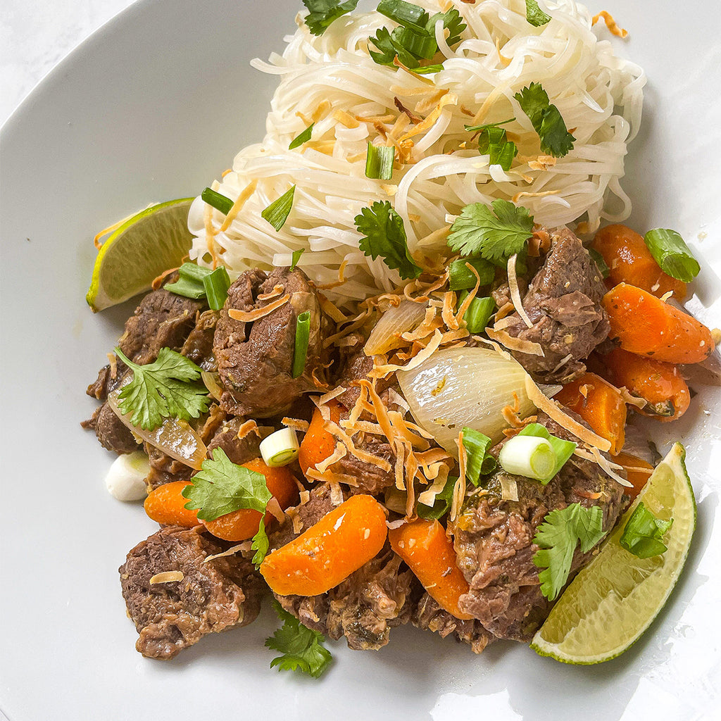Thai Lemongrass Beef with Rice Noodles