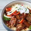 Turmeric Beef Tagine with Pickled Fennel and Fresno Chilis