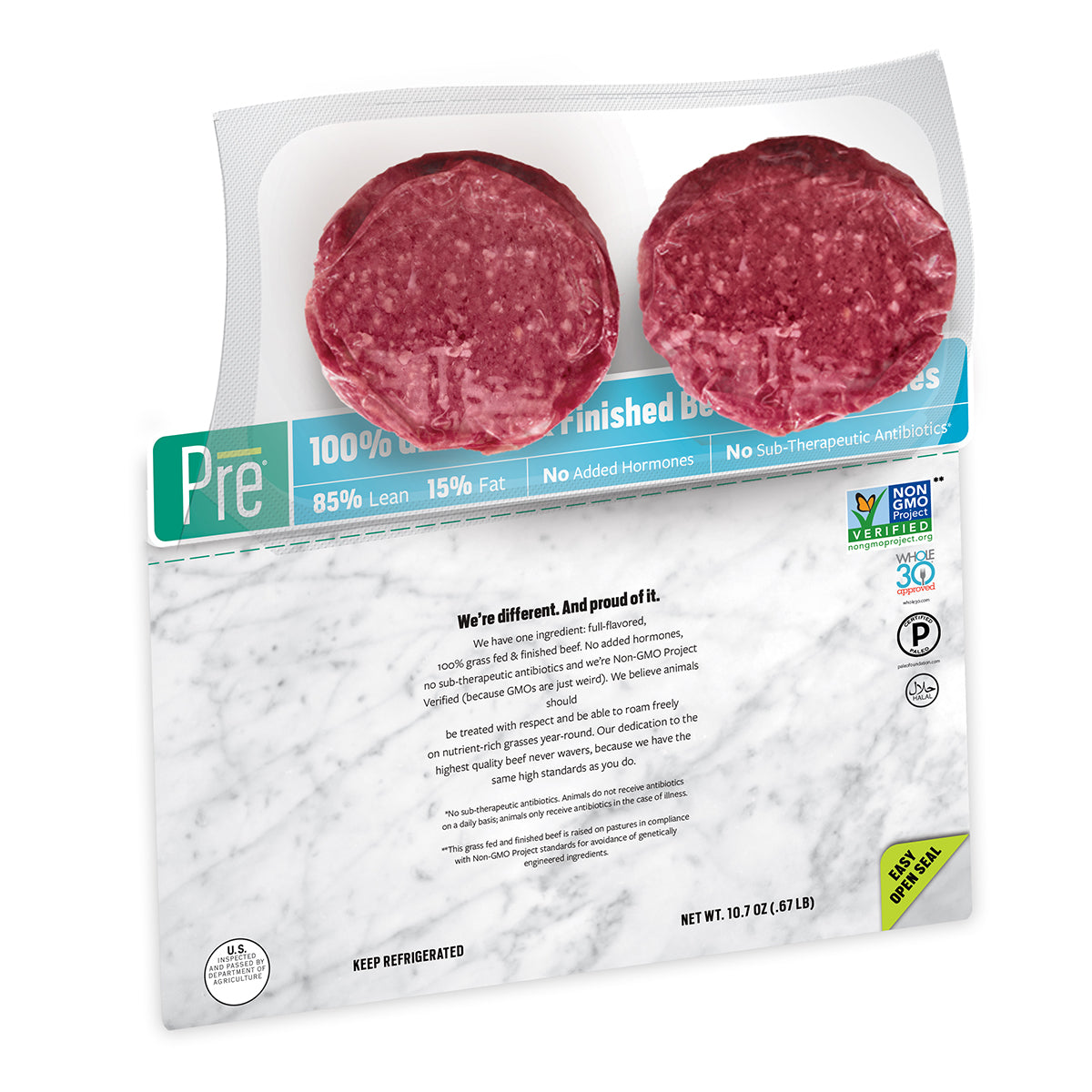 85% Lean 1/3 lb. Burger Patties - 10 Pack