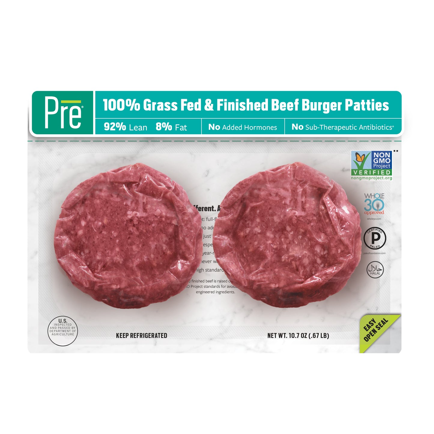 92% Lean 1/3 lb. Burger Patties - 10 Pack