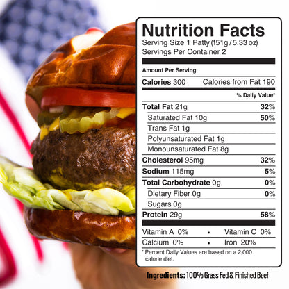85% Lean 1/3 lb. Burger Patties - 10 Pack